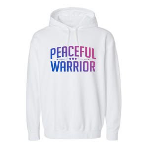 Peaceful Warrior Yoga And Meditation Distressed Gift Garment-Dyed Fleece Hoodie