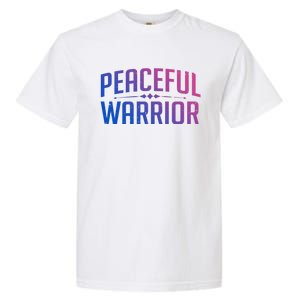 Peaceful Warrior Yoga And Meditation Distressed Gift Garment-Dyed Heavyweight T-Shirt