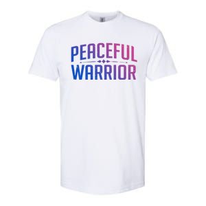 Peaceful Warrior Yoga And Meditation Distressed Gift Softstyle CVC T-Shirt