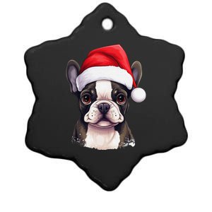 Pug Xmas Decoration Santa Hat Dog Christmas Funny Pug Ceramic Star Ornament