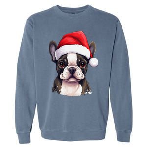 Pug Xmas Decoration Santa Hat Dog Christmas Funny Pug Garment-Dyed Sweatshirt