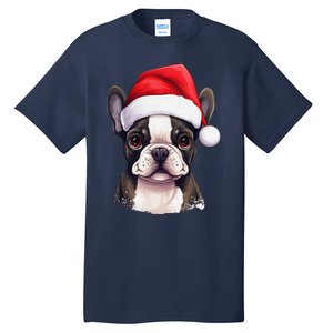 Pug Xmas Decoration Santa Hat Dog Christmas Funny Pug Tall T-Shirt