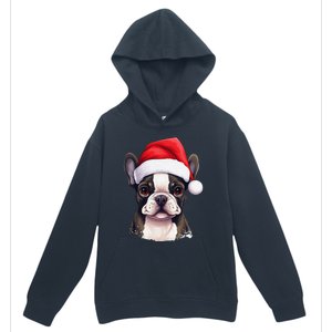 Pug Xmas Decoration Santa Hat Dog Christmas Funny Pug Urban Pullover Hoodie