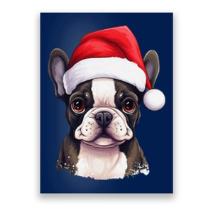 Pug Xmas Decoration Santa Hat Dog Christmas Funny Pug Poster