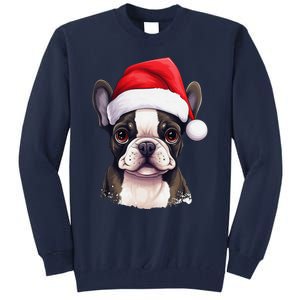 Pug Xmas Decoration Santa Hat Dog Christmas Funny Pug Tall Sweatshirt