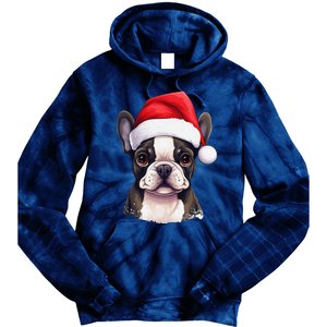 Pug Xmas Decoration Santa Hat Dog Christmas Funny Pug Tie Dye Hoodie