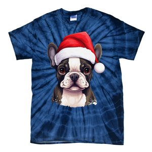 Pug Xmas Decoration Santa Hat Dog Christmas Funny Pug Tie-Dye T-Shirt