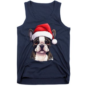 Pug Xmas Decoration Santa Hat Dog Christmas Funny Pug Tank Top