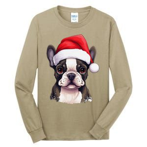 Pug Xmas Decoration Santa Hat Dog Christmas Funny Pug Tall Long Sleeve T-Shirt