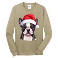 Pug Xmas Decoration Santa Hat Dog Christmas Funny Pug Tall Long Sleeve T-Shirt