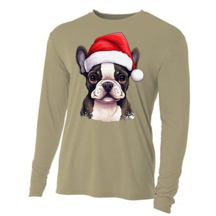 Pug Xmas Decoration Santa Hat Dog Christmas Funny Pug Cooling Performance Long Sleeve Crew