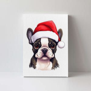 Pug Xmas Decoration Santa Hat Dog Christmas Funny Pug Canvas