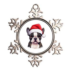 Pug Xmas Decoration Santa Hat Dog Christmas Funny Pug Metallic Star Ornament