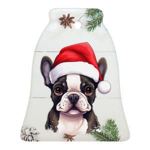 Pug Xmas Decoration Santa Hat Dog Christmas Funny Pug Ceramic Bell Ornament