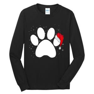 Paw Xmas Dog Christmas Funny Family Matching Outfits Dogs Tall Long Sleeve T-Shirt