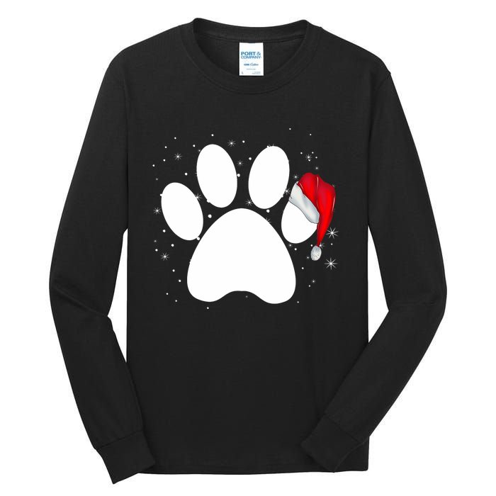 Paw Xmas Dog Christmas Funny Family Matching Outfits Dogs Tall Long Sleeve T-Shirt