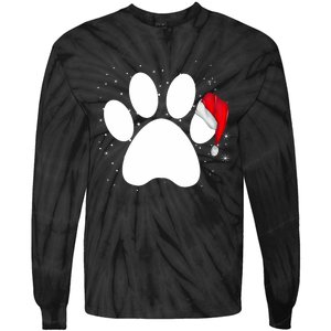 Paw Xmas Dog Christmas Funny Family Matching Outfits Dogs Tie-Dye Long Sleeve Shirt