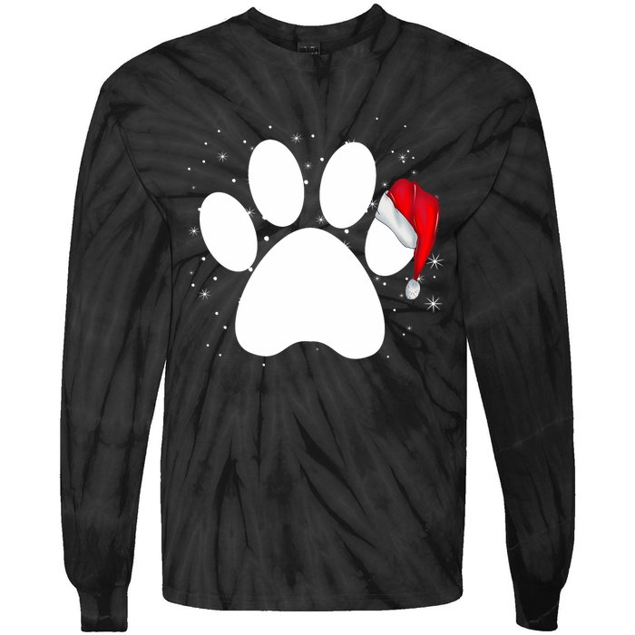 Paw Xmas Dog Christmas Funny Family Matching Outfits Dogs Tie-Dye Long Sleeve Shirt