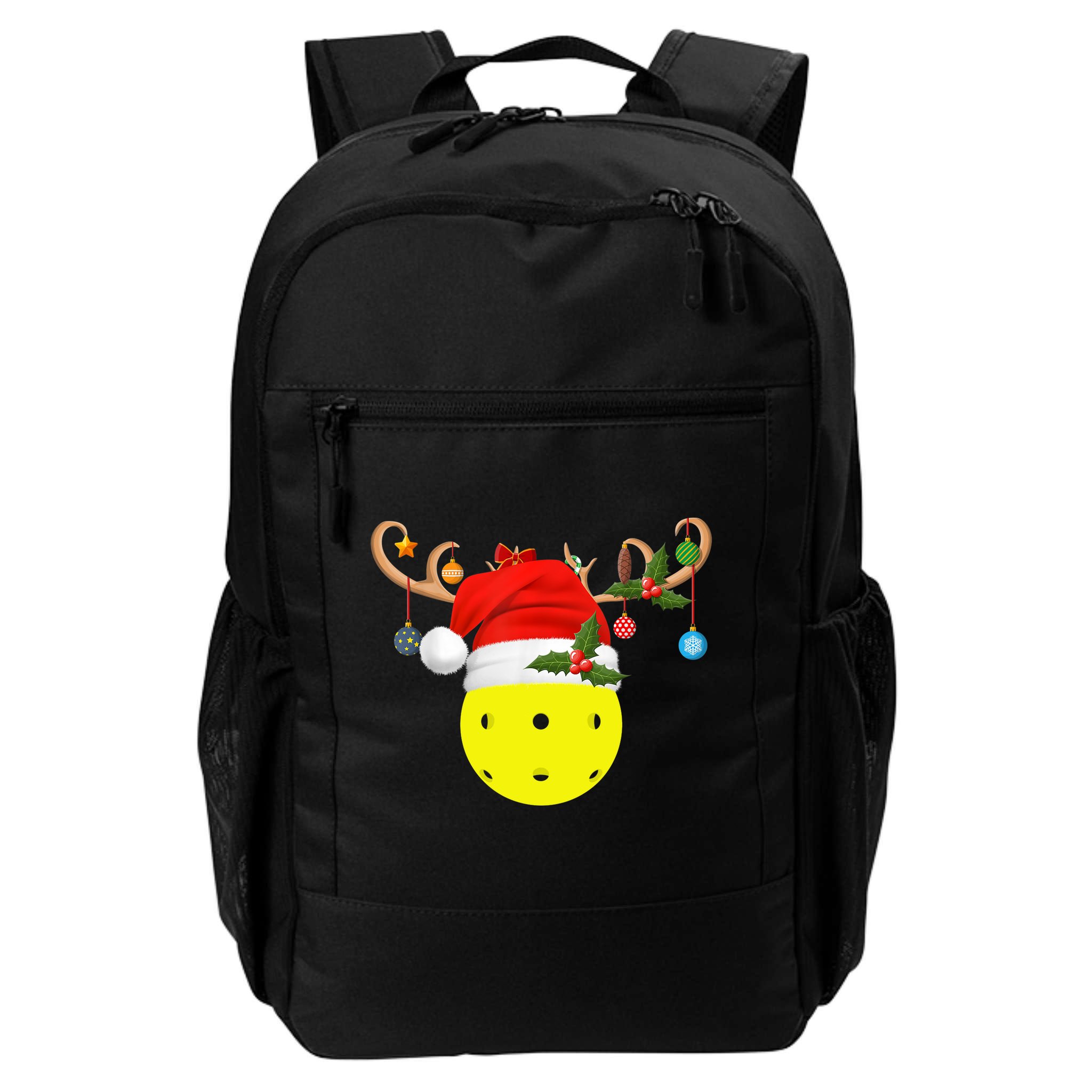 Pickleball Xmas Gift Reindeer Santa Hat Pickleball Christmas TShirt Backpack