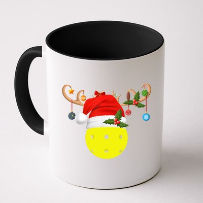 Pickleball Xmas Gift Reindeer Santa Hat Pickleball Christmas TShirt Mug