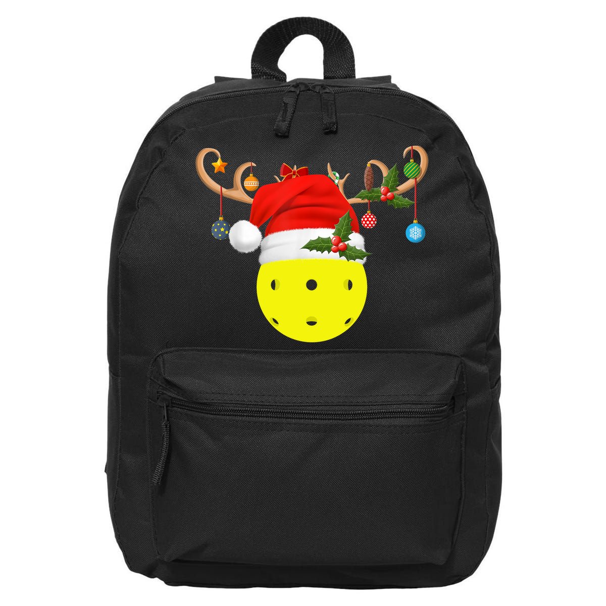 Pickleball Xmas Gift Reindeer Santa Hat Pickleball Christmas TShirt 16 in Basic Backpack