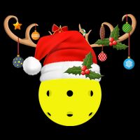 Pickleball Xmas Gift Reindeer Santa Hat Pickleball Christmas TShirt 16 in Basic Backpack