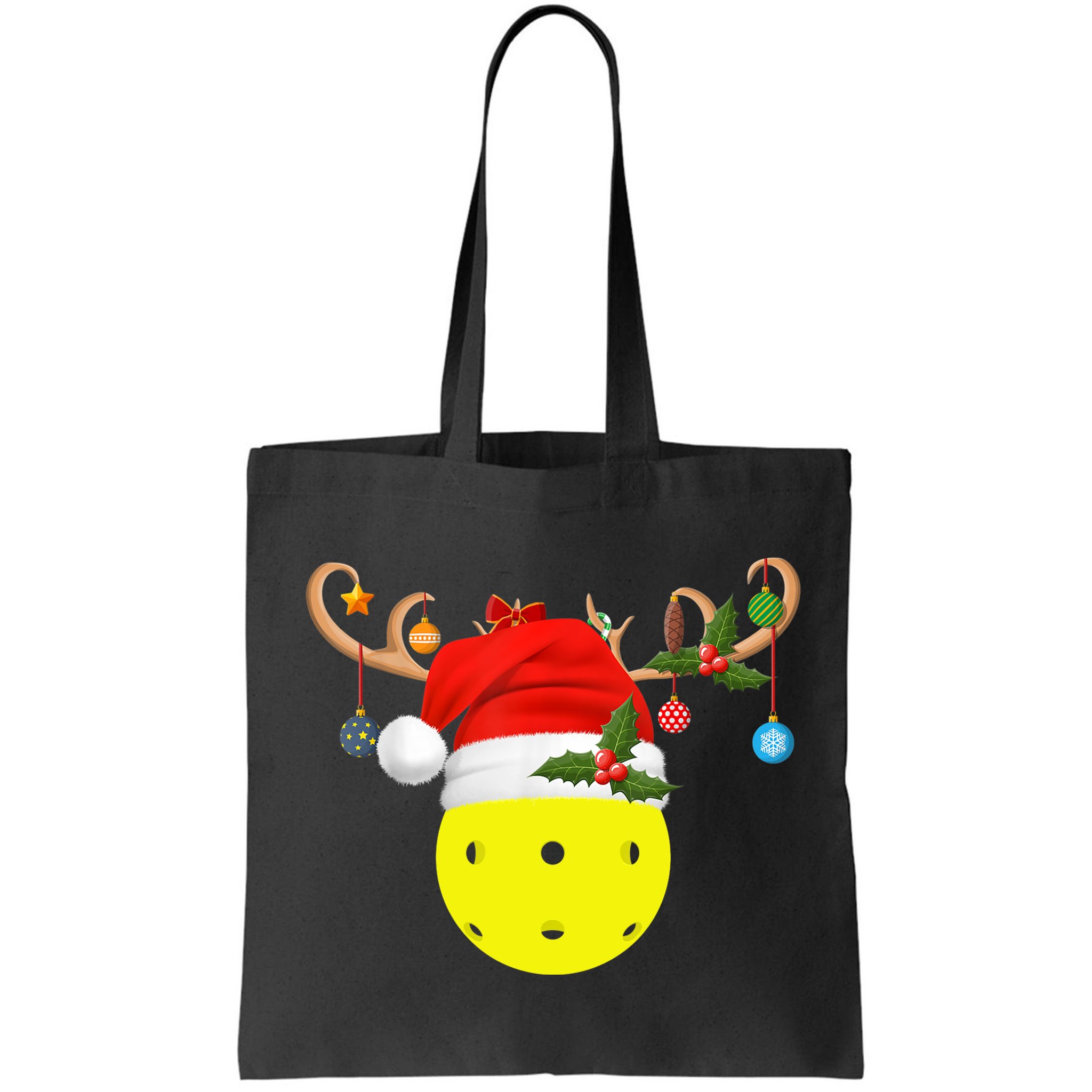 Pickleball Xmas Gift Reindeer Santa Hat Pickleball Christmas TShirt Bag