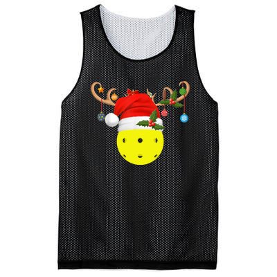 Pickleball Xmas Gift Reindeer Santa Hat Pickleball Christmas TShirt Mesh Reversible Basketball Jersey Tank