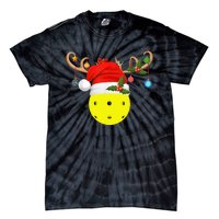 Pickleball Xmas Gift Reindeer Santa Hat Pickleball Christmas TShirt Tie-Dye T-Shirt