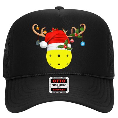 Pickleball Xmas Gift Reindeer Santa Hat Pickleball Christmas TShirt Trucker Hat