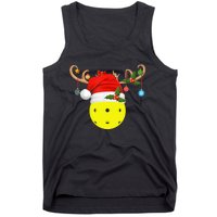 Pickleball Xmas Gift Reindeer Santa Hat Pickleball Christmas TShirt Tank Top