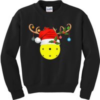 Pickleball Xmas Gift Reindeer Santa Hat Pickleball Christmas TShirt Kids Sweatshirt