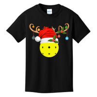 Pickleball Xmas Gift Reindeer Santa Hat Pickleball Christmas TShirt Kids T-Shirt