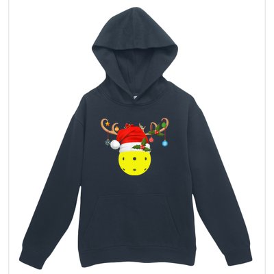 Pickleball Xmas Gift Reindeer Santa Hat Pickleball Christmas TShirt Urban Pullover Hoodie