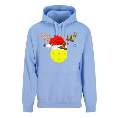 Pickleball Xmas Gift Reindeer Santa Hat Pickleball Christmas TShirt Unisex Surf Hoodie