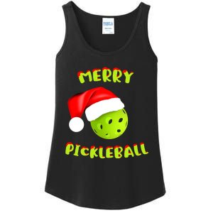 Pickleball Xmas Gift Reindeer Santa Hat Pickleball Christmas Ladies Essential Tank