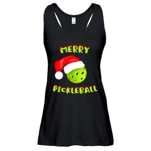 Pickleball Xmas Gift Reindeer Santa Hat Pickleball Christmas Ladies Essential Flowy Tank