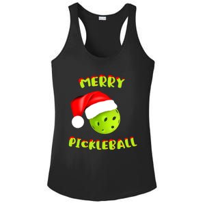 Pickleball Xmas Gift Reindeer Santa Hat Pickleball Christmas Ladies PosiCharge Competitor Racerback Tank