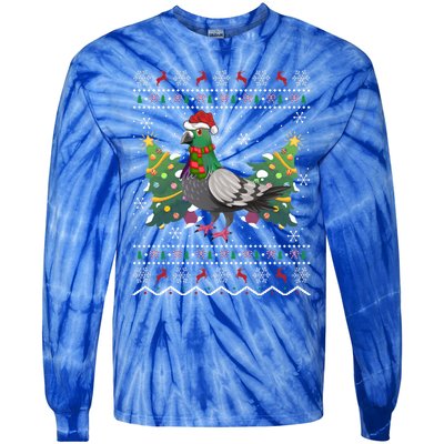 Pigeon Xmas Gift Ugly Pigeon Christmas Gift Tie-Dye Long Sleeve Shirt