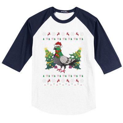 Pigeon Xmas Gift Ugly Pigeon Christmas Gift Baseball Sleeve Shirt