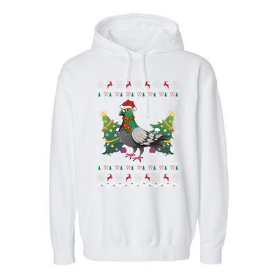 Pigeon Xmas Gift Ugly Pigeon Christmas Gift Garment-Dyed Fleece Hoodie