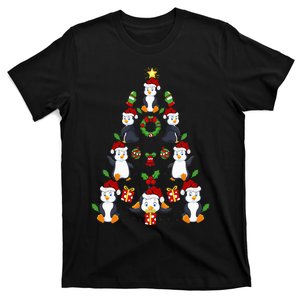 Penguin Xmas Lighting Tree Penguin Christmas T-Shirt