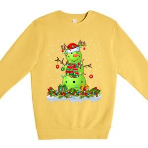 Pickleball Xmas Lighting Funny Snow Pickleball Christmas Funny Gift Premium Crewneck Sweatshirt