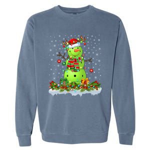 Pickleball Xmas Lighting Funny Snow Pickleball Christmas Funny Gift Garment-Dyed Sweatshirt