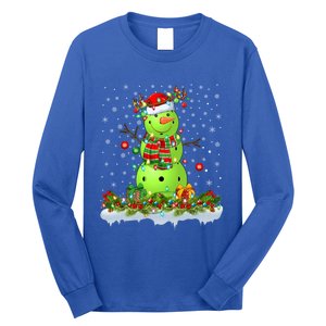 Pickleball Xmas Lighting Funny Snow Pickleball Christmas Funny Gift Long Sleeve Shirt