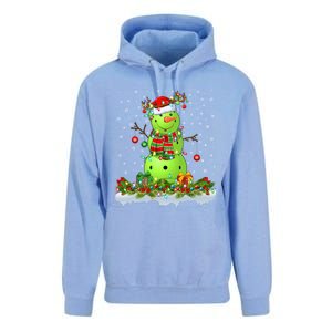 Pickleball Xmas Lighting Funny Snow Pickleball Christmas Funny Gift Unisex Surf Hoodie