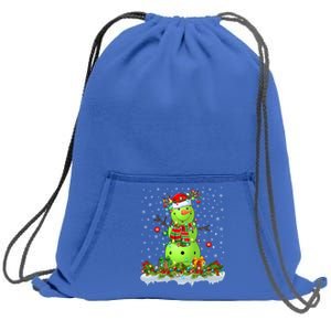 Pickleball Xmas Lighting Funny Snow Pickleball Christmas Meaningful Gift Sweatshirt Cinch Pack Bag