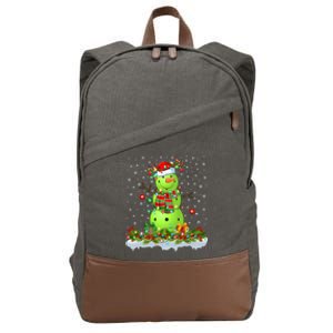 Pickleball Xmas Lighting Funny Snow Pickleball Christmas Meaningful Gift Cotton Canvas Backpack