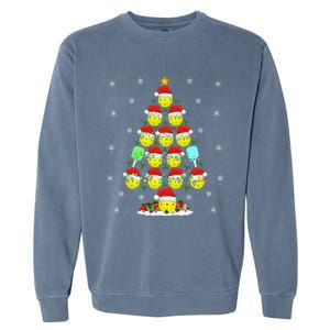 Pickleball Xmas Lighting Santa Pickleball Christmas Tree Gift Garment-Dyed Sweatshirt