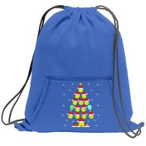 Pickleball Xmas Lighting Santa Pickleball Christmas Tree Gift Sweatshirt Cinch Pack Bag